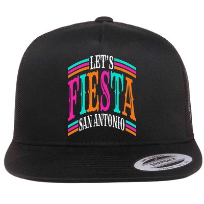 Lets Fiesta San Antonio Texas Cinco De Mayo Fiesta Squad Flat Bill Trucker Hat