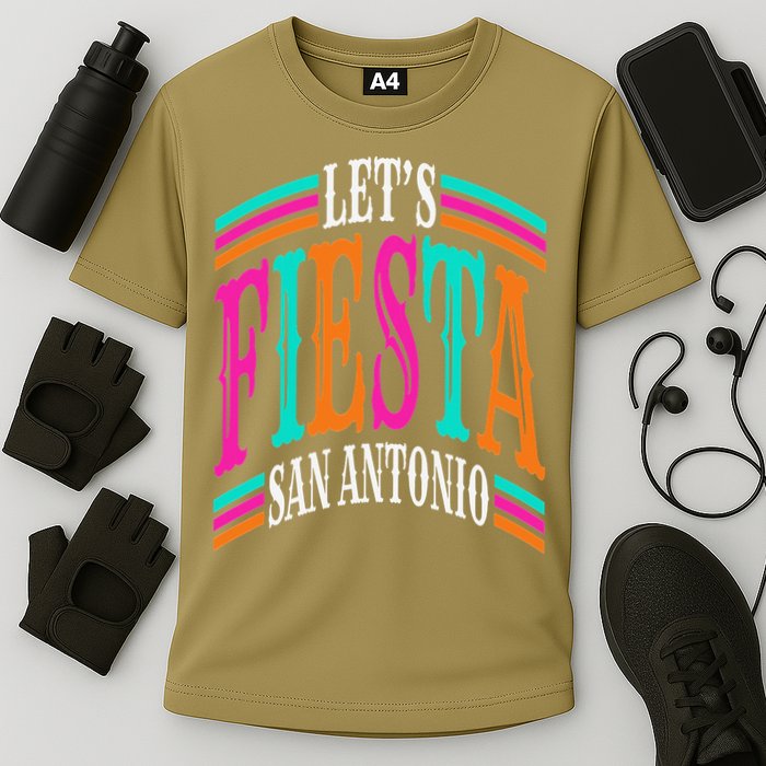 Lets Fiesta San Antonio Texas Cinco De Mayo Fiesta Squad Cooling Performance Crew T-Shirt