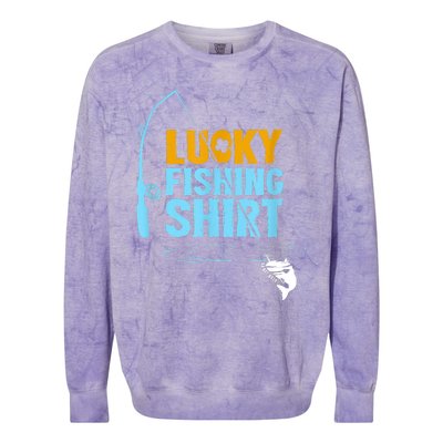 Lucky Fishing Shirt For A Fisherman Fishing Fishrod Fisherman Lucky Fishing Colorblast Crewneck Sweatshirt