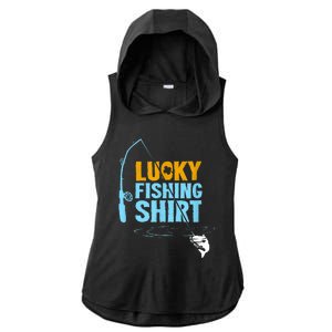 Lucky Fishing Shirt For A Fisherman Fishing Fishrod Fisherman Lucky Fishing Ladies PosiCharge Tri-Blend Wicking Draft Hoodie Tank