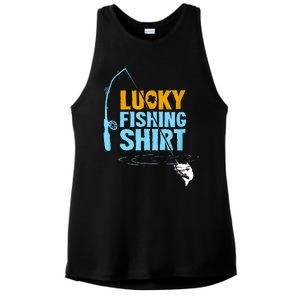 Lucky Fishing Shirt For A Fisherman Fishing Fishrod Fisherman Lucky Fishing Ladies PosiCharge Tri-Blend Wicking Tank