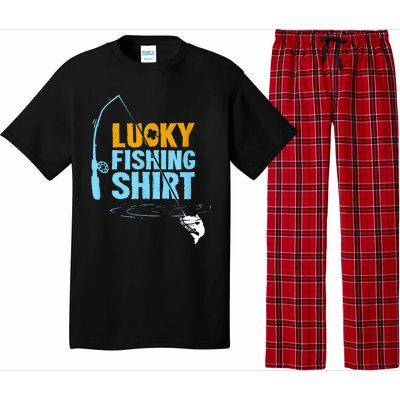 Lucky Fishing Shirt For A Fisherman Fishing Fishrod Fisherman Lucky Fishing Pajama Set