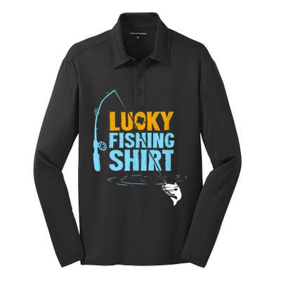 Lucky Fishing Shirt For A Fisherman Fishing Fishrod Fisherman Lucky Fishing Silk Touch Performance Long Sleeve Polo