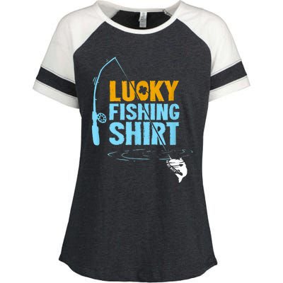 Lucky Fishing Shirt For A Fisherman Fishing Fishrod Fisherman Lucky Fishing Enza Ladies Jersey Colorblock Tee