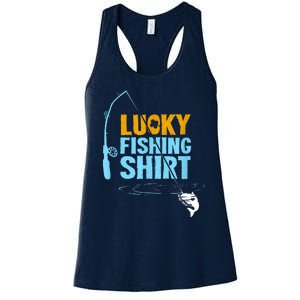 Lucky Fishing Shirt For A Fisherman Fishing Fishrod Fisherman Lucky Fishing Women's Racerback Tank