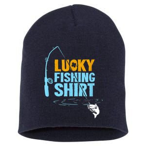 Lucky Fishing Shirt For A Fisherman Fishing Fishrod Fisherman Lucky Fishing Short Acrylic Beanie