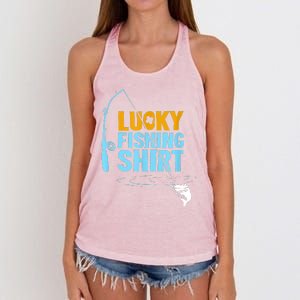 Lucky Fishing Shirt For A Fisherman Fishing Fishrod Fisherman Lucky Fishing Women's Knotted Racerback Tank