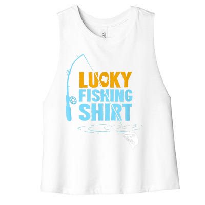 Lucky Fishing Shirt For A Fisherman Fishing Fishrod Fisherman Lucky Fishing Women's Racerback Cropped Tank