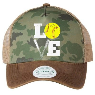 Love Funny Softball Player Legacy Tie Dye Trucker Hat