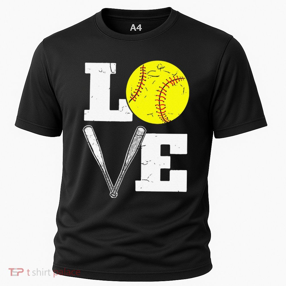 Love Funny Softball Player Performance Shirt