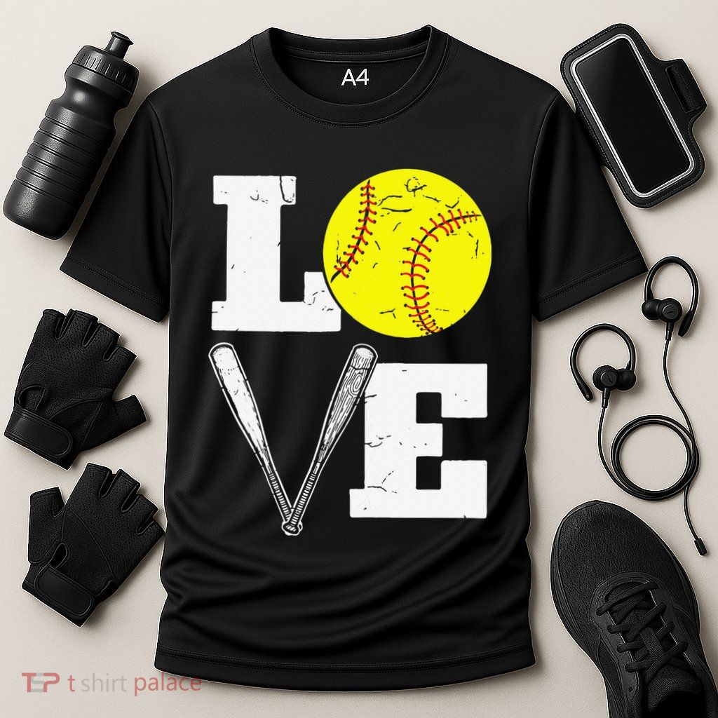 Love Funny Softball Player Performance Shirt