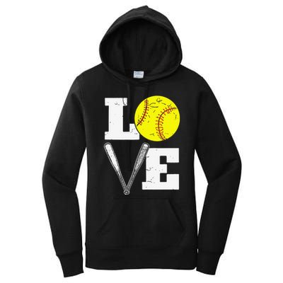 Love Funny Softball Player Women's Pullover Hoodie