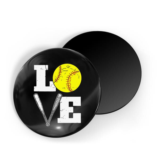 Love Funny Softball Player Magnet