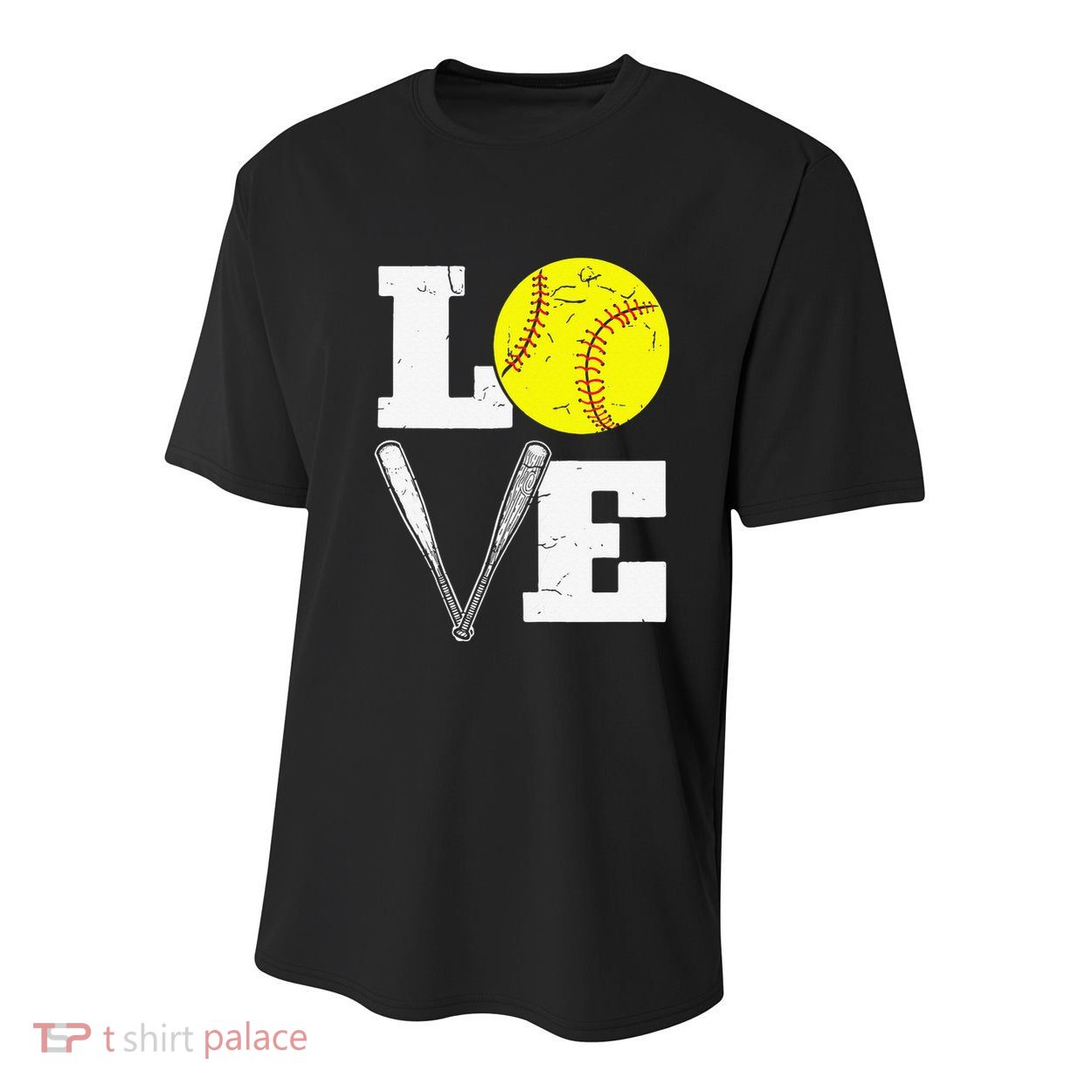 Love Funny Softball Player Youth Performance Sprint T-Shirt