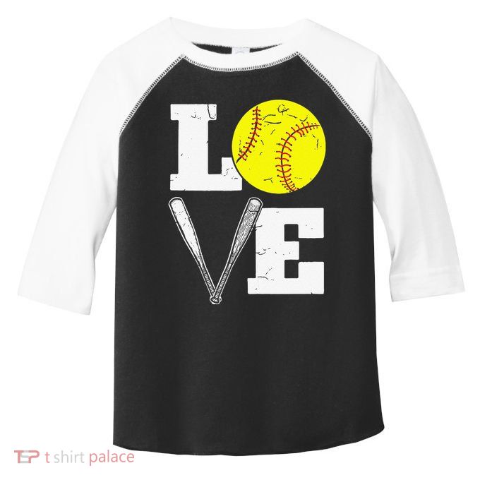 Love Funny Softball Player Toddler Fine Jersey T-Shirt