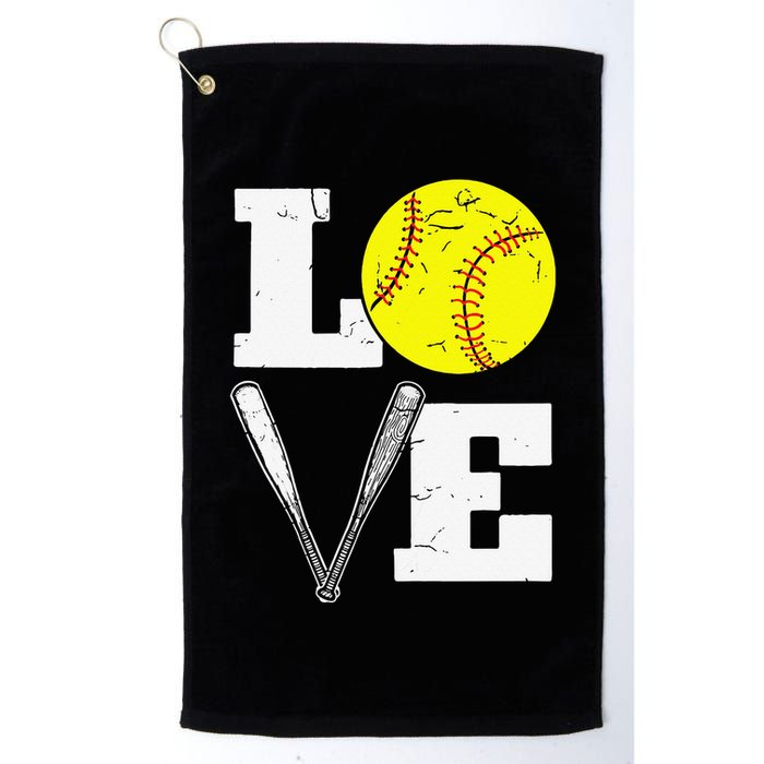 Love Funny Softball Player Golf Towel