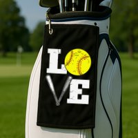 Love Funny Softball Player Golf Towel