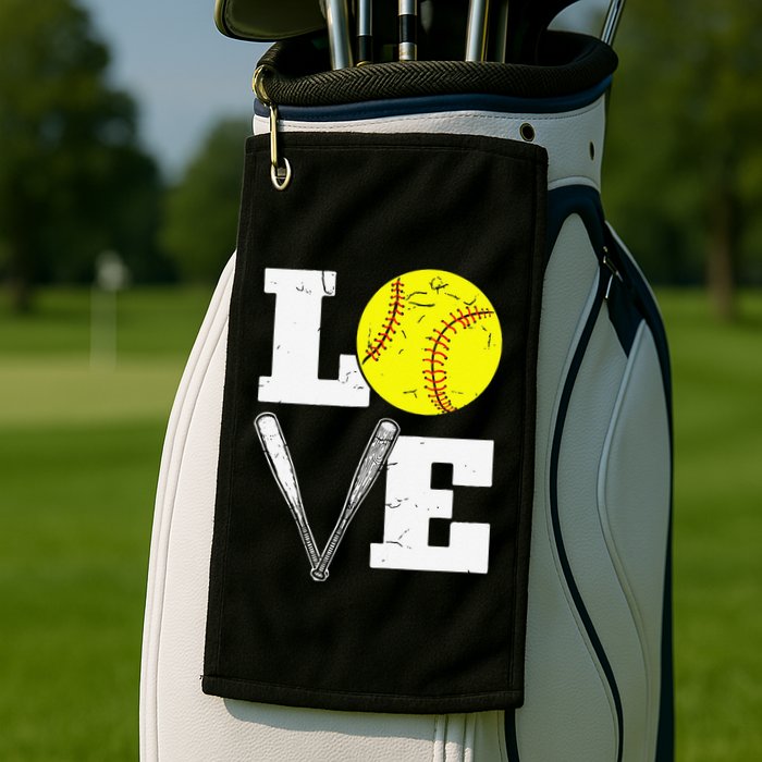 Love Funny Softball Player Golf Towel