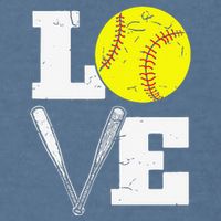 Love Funny Softball Player Garment-Dyed Sweatshirt