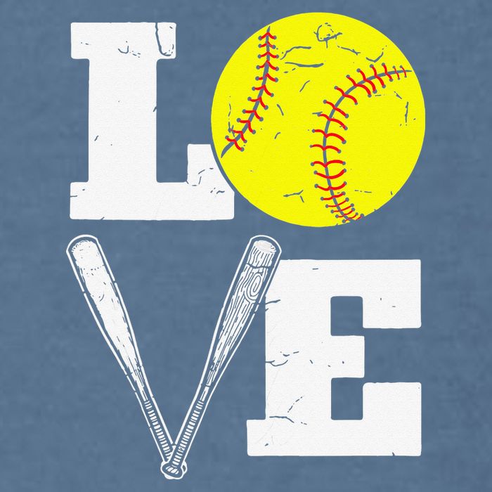 Love Funny Softball Player Garment-Dyed Sweatshirt