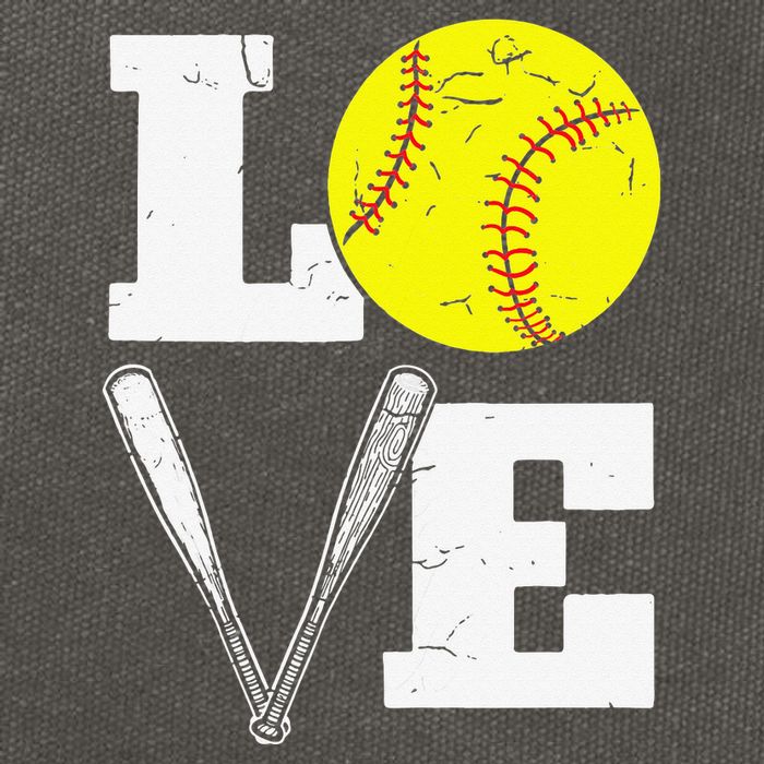 Love Funny Softball Player Cotton Canvas Backpack