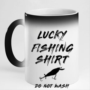 Lucky Fishing Shirts Do Not Wash 11oz Black Color Changing Mug