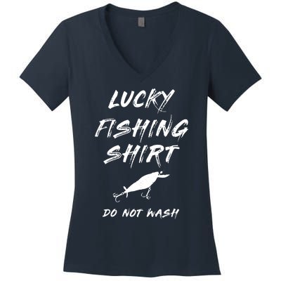 Lucky Fishing Shirts Do Not Wash Women's V-Neck T-Shirt