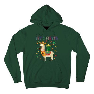 Lets Fiesta Sombrero Llamas Cactus Mexican Cinco De Mayo Hoodie