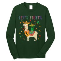 Lets Fiesta Sombrero Llamas Cactus Mexican Cinco De Mayo Long Sleeve Shirt