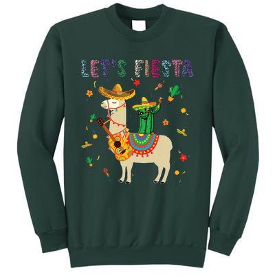 Lets Fiesta Sombrero Llamas Cactus Mexican Cinco De Mayo Sweatshirt