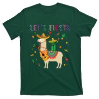 Lets Fiesta Sombrero Llamas Cactus Mexican Cinco De Mayo T-Shirt