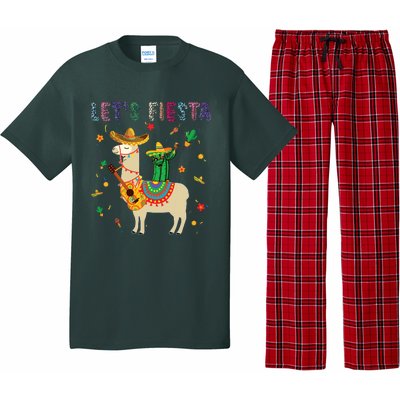 Lets Fiesta Sombrero Llamas Cactus Mexican Cinco De Mayo Pajama Set