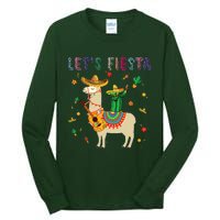 Lets Fiesta Sombrero Llamas Cactus Mexican Cinco De Mayo Tall Long Sleeve T-Shirt