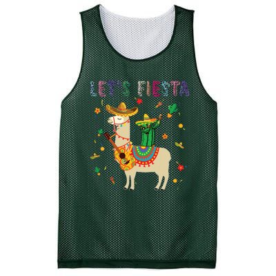 Lets Fiesta Sombrero Llamas Cactus Mexican Cinco De Mayo Mesh Reversible Basketball Jersey Tank