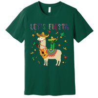 Lets Fiesta Sombrero Llamas Cactus Mexican Cinco De Mayo Premium T-Shirt