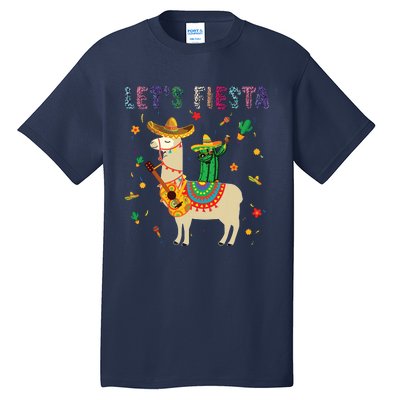 Lets Fiesta Sombrero Llamas Cactus Mexican Cinco De Mayo Tall T-Shirt