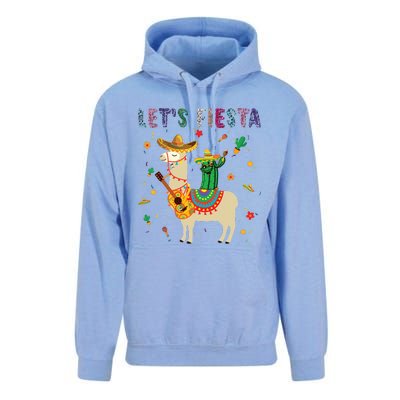 Lets Fiesta Sombrero Llamas Cactus Mexican Cinco De Mayo Unisex Surf Hoodie