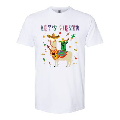 Lets Fiesta Sombrero Llamas Cactus Mexican Cinco De Mayo Softstyle CVC T-Shirt