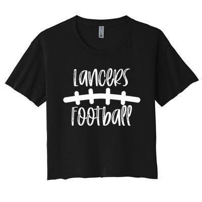 Lancers Football School Spirit Team Mascot Game Night Women's Crop Top Tee