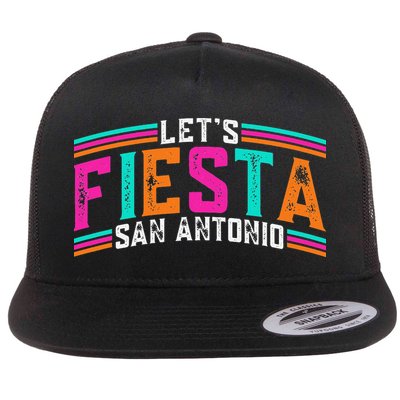 Lets Fiesta San Antonio Texas Cinco De Mayo Fiesta Squad Flat Bill Trucker Hat