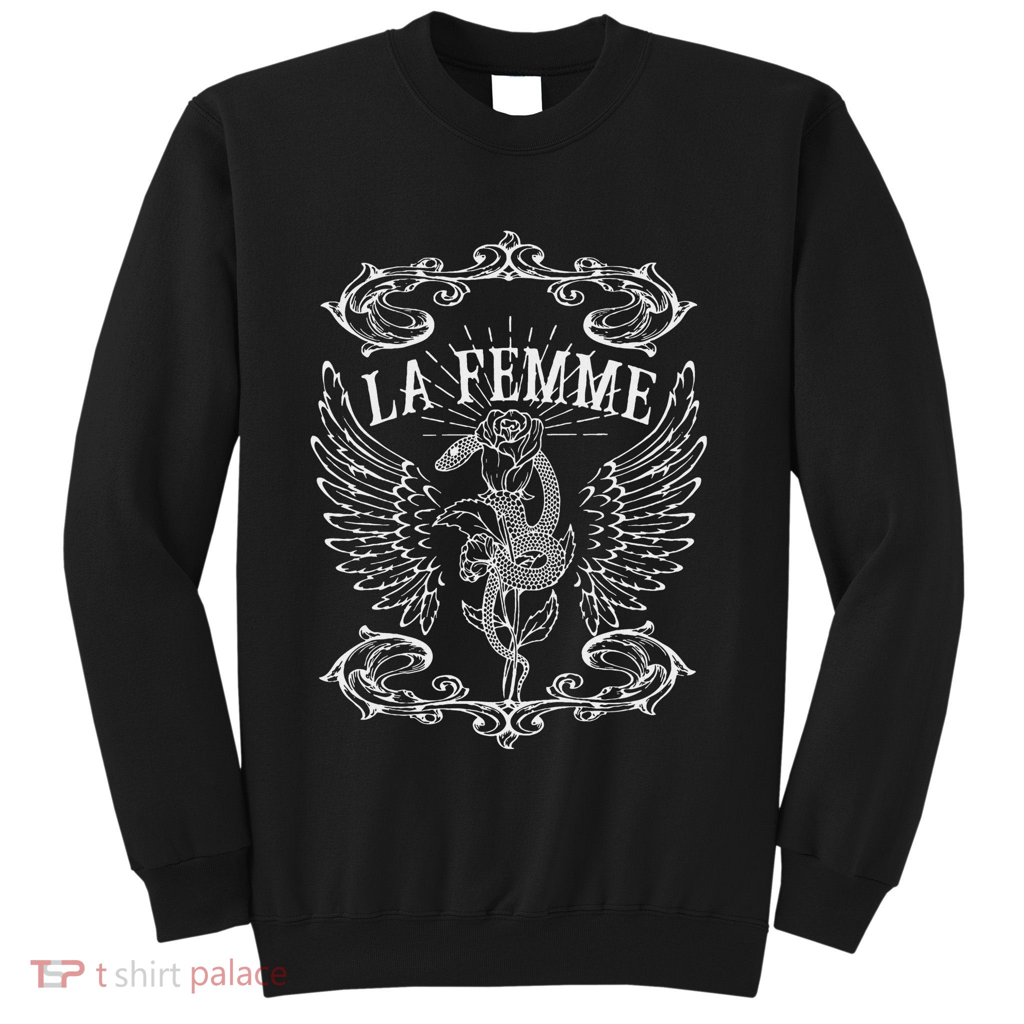 La Femme Snake And Rose Dark Art Sweatshirt