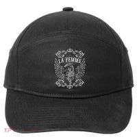 La Femme Snake And Rose Dark Art 7-Panel Snapback Hat