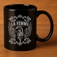 La Femme Snake And Rose Dark Art 11oz C Handle Ceramic Mug