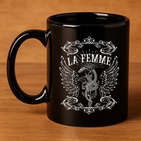 La Femme Snake And Rose Dark Art 11oz C Handle Ceramic Mug