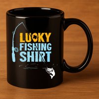 Lucky Fishing Shirts For A Fisherman 11oz C Handle Ceramic Mug