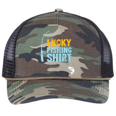 Lucky Fishing Shirts For A Fisherman Retro Rope Trucker Hat Cap