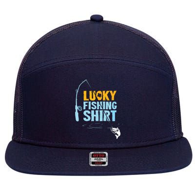 Lucky Fishing Shirts For A Fisherman 7 Panel Mesh Trucker Snapback Hat