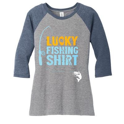 Lucky Fishing Shirts For A Fisherman Women's Tri-Blend 3/4-Sleeve Raglan Shirt