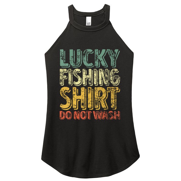 Lucky Fishing Shirts Do Not Wash Vintage Fishing Lover Women's Perfect Tri Rocker Tank