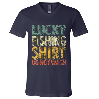 Lucky Fishing Shirts Do Not Wash Vintage Fishing Lover V-Neck T-Shirt
